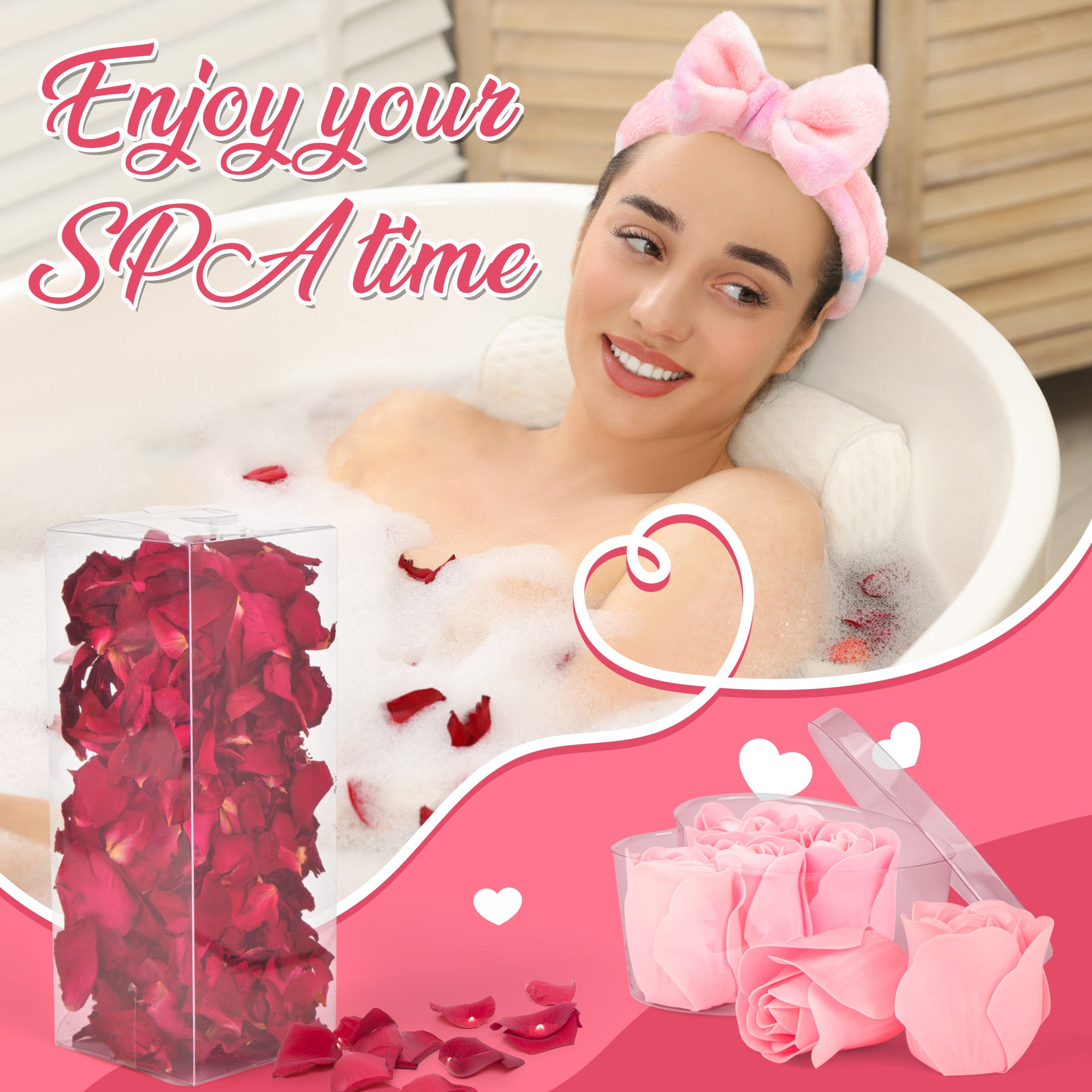 Valentine's Day Gift_Birthday Gift_Premium Spa Set_Enjoy Rose Petal Bath