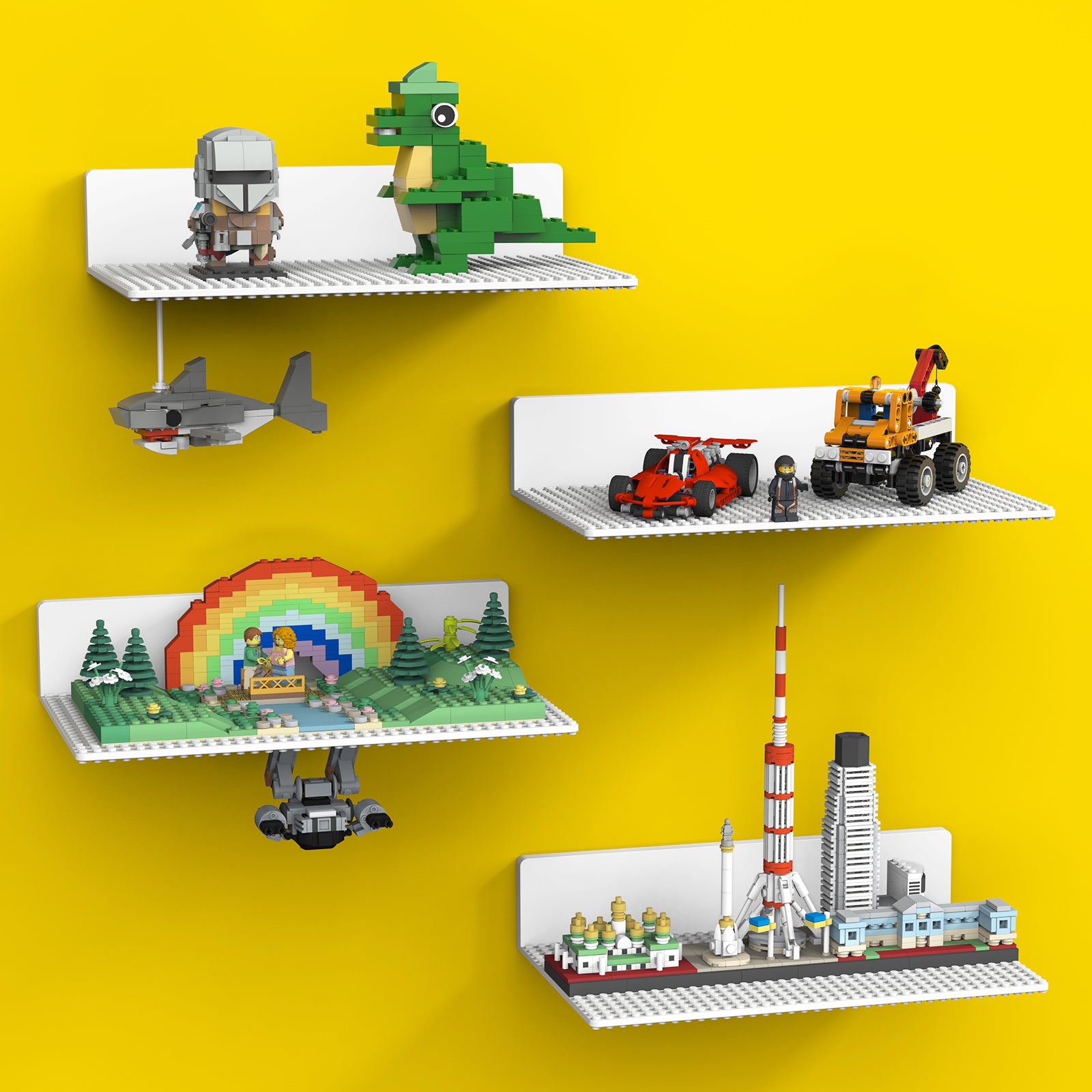 lego shelf display LGD-White-4pcs-Large