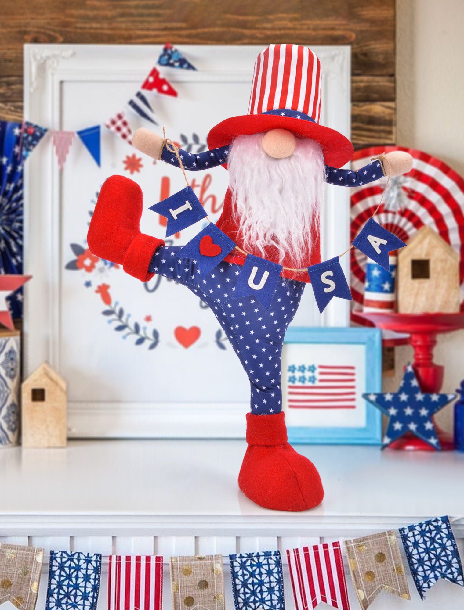 Patriotic Gnomes Plush Decorations