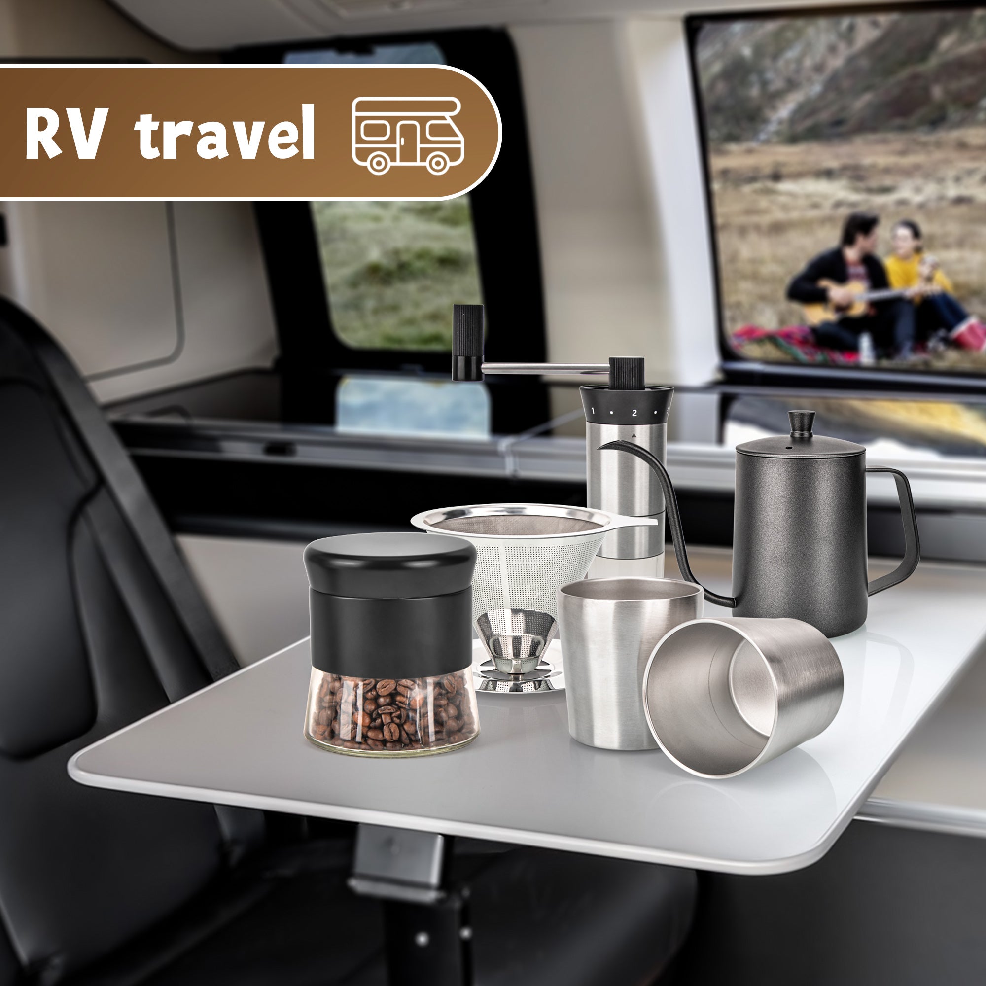 Outdoor Camping Pour Over Coffee Maker Set