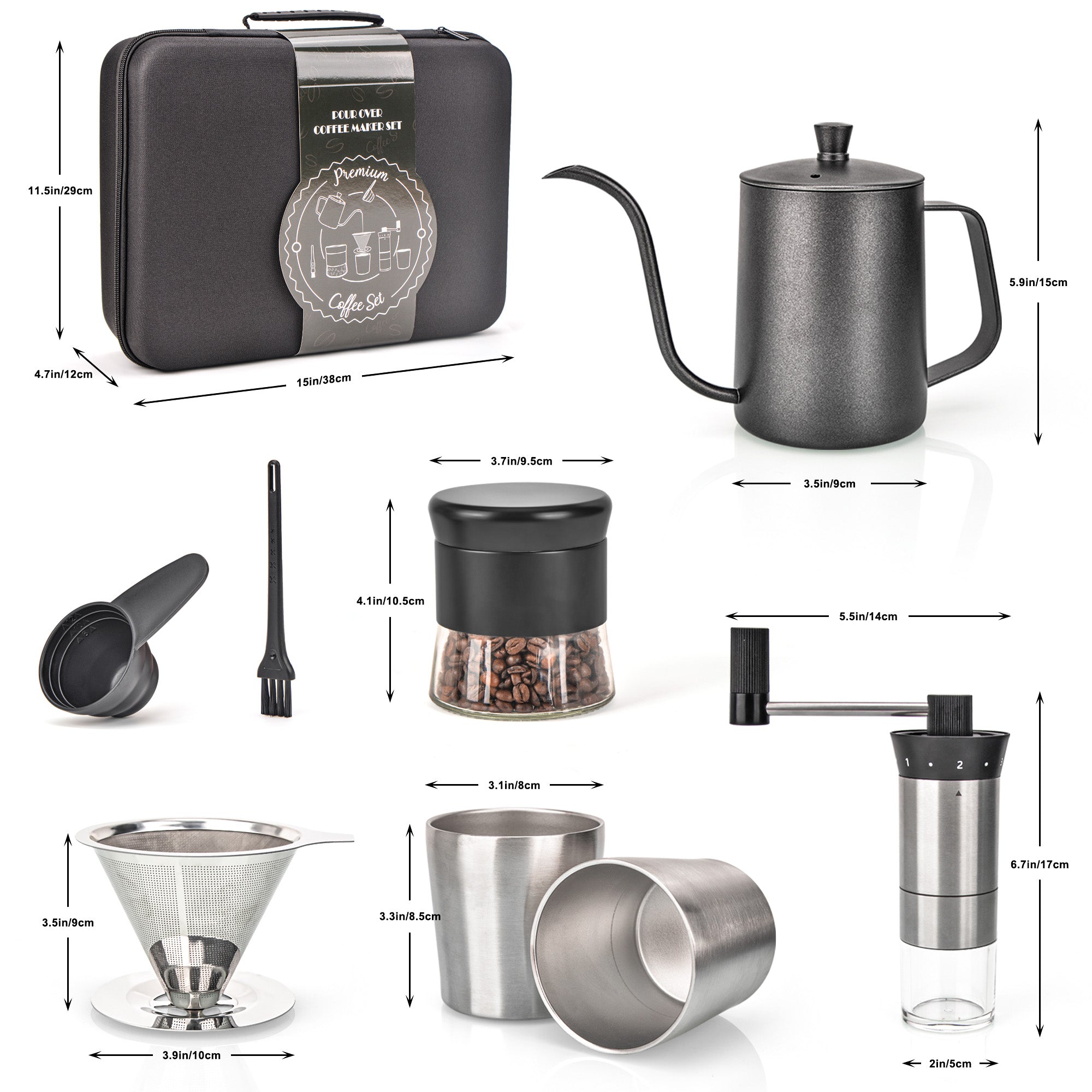 Outdoor Camping Pour Over Coffee Maker Set