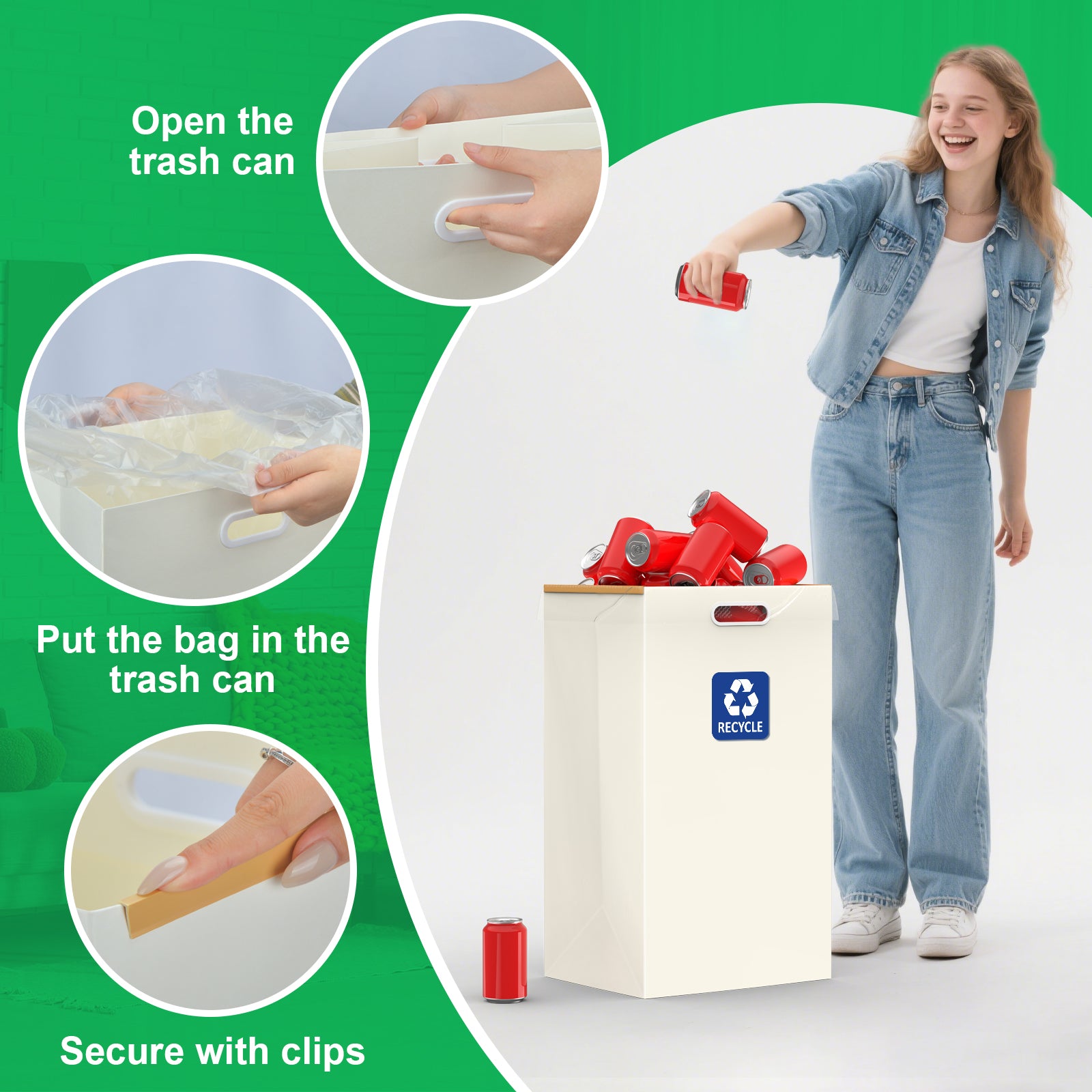 30 Gallon Disposable Trash Cans 4 Pack