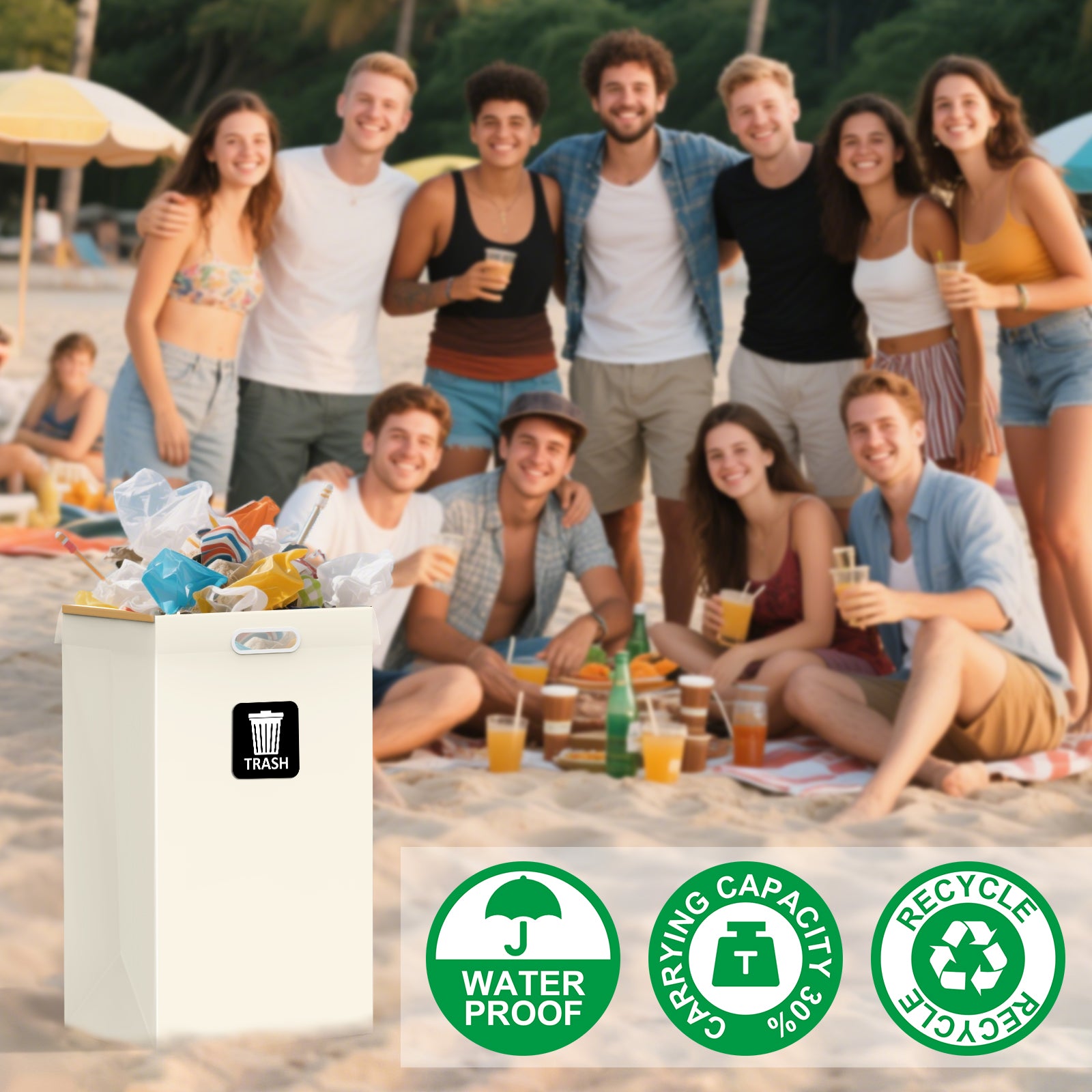 30 Gallon Disposable Trash Cans 4 Pack