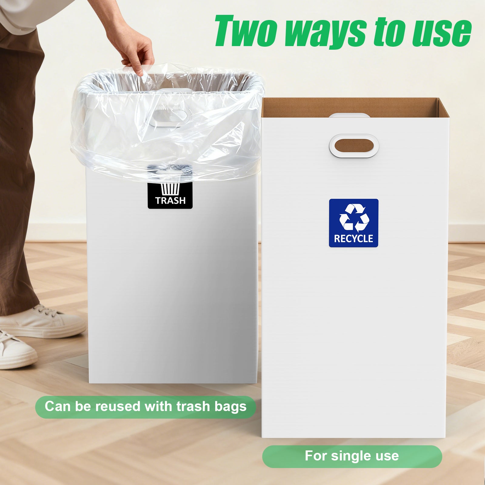30 Gallon Corrugated Cardboard Disposable Trash Cans