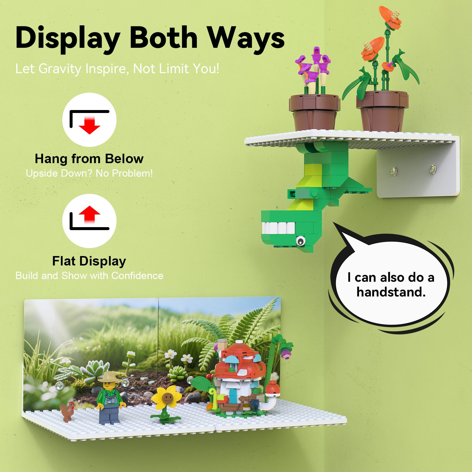 lego shelf display LGD-White-Plants-6pcs