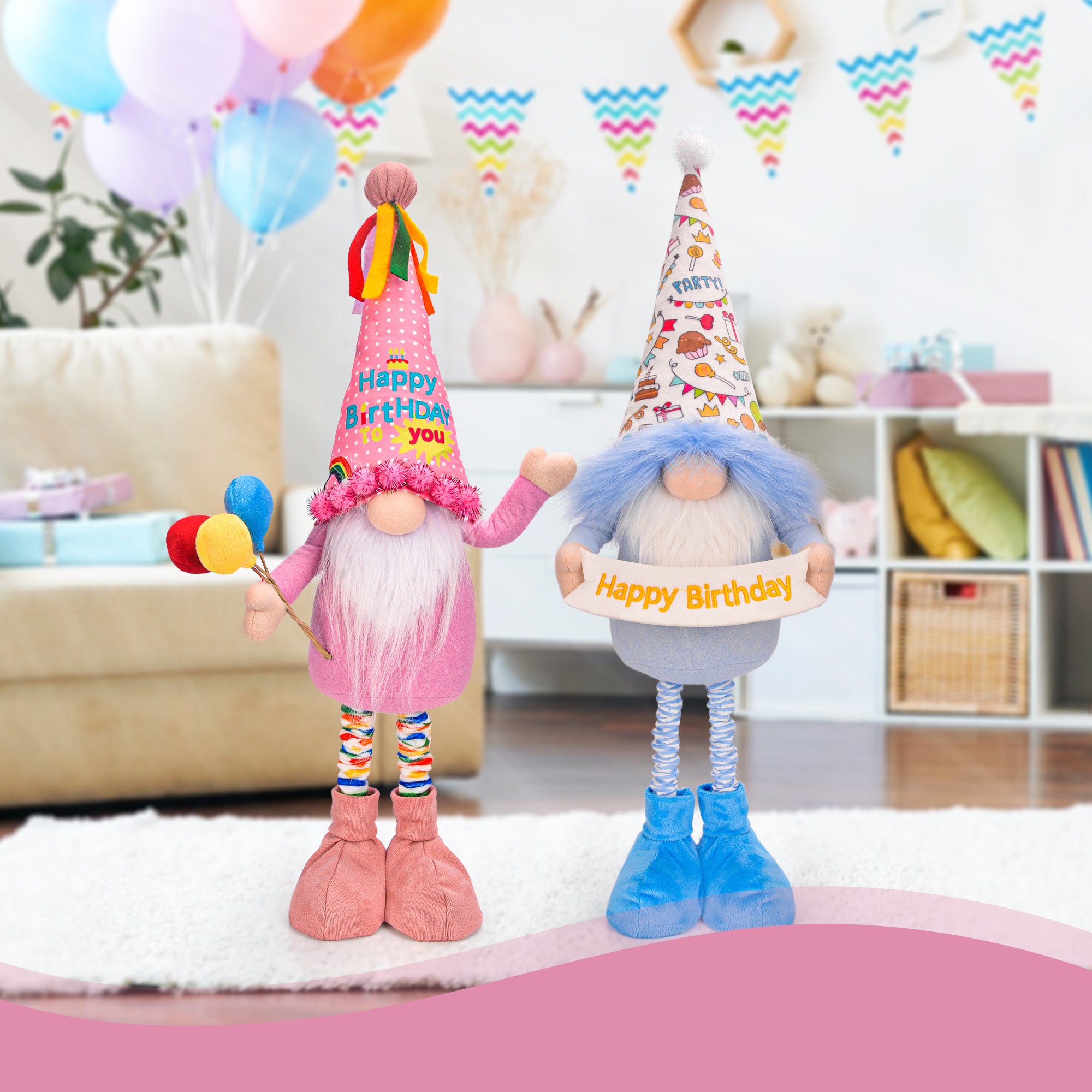 Happy Birthday Lucky Gnome(Pink)