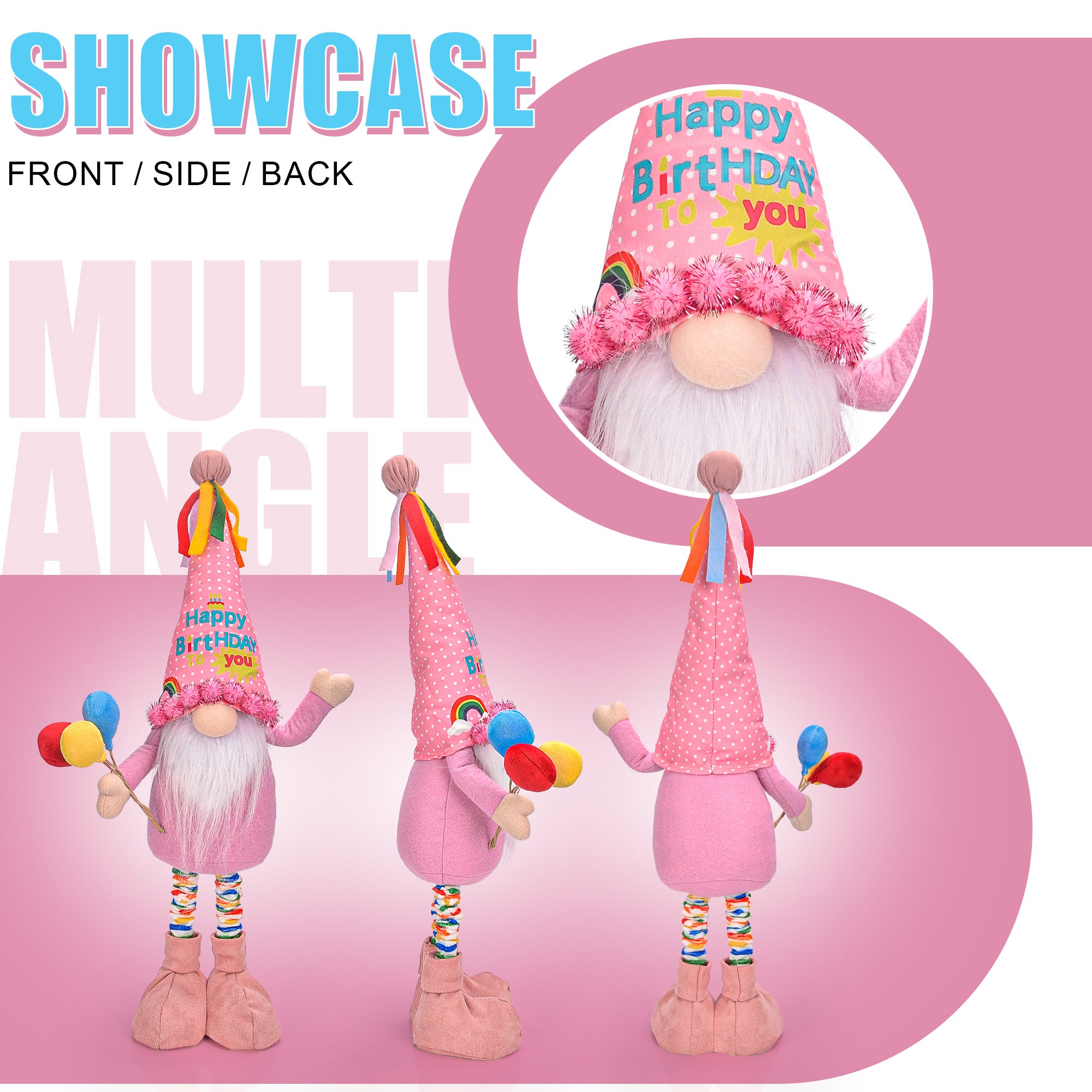 Happy Birthday Lucky Gnome(Pink)