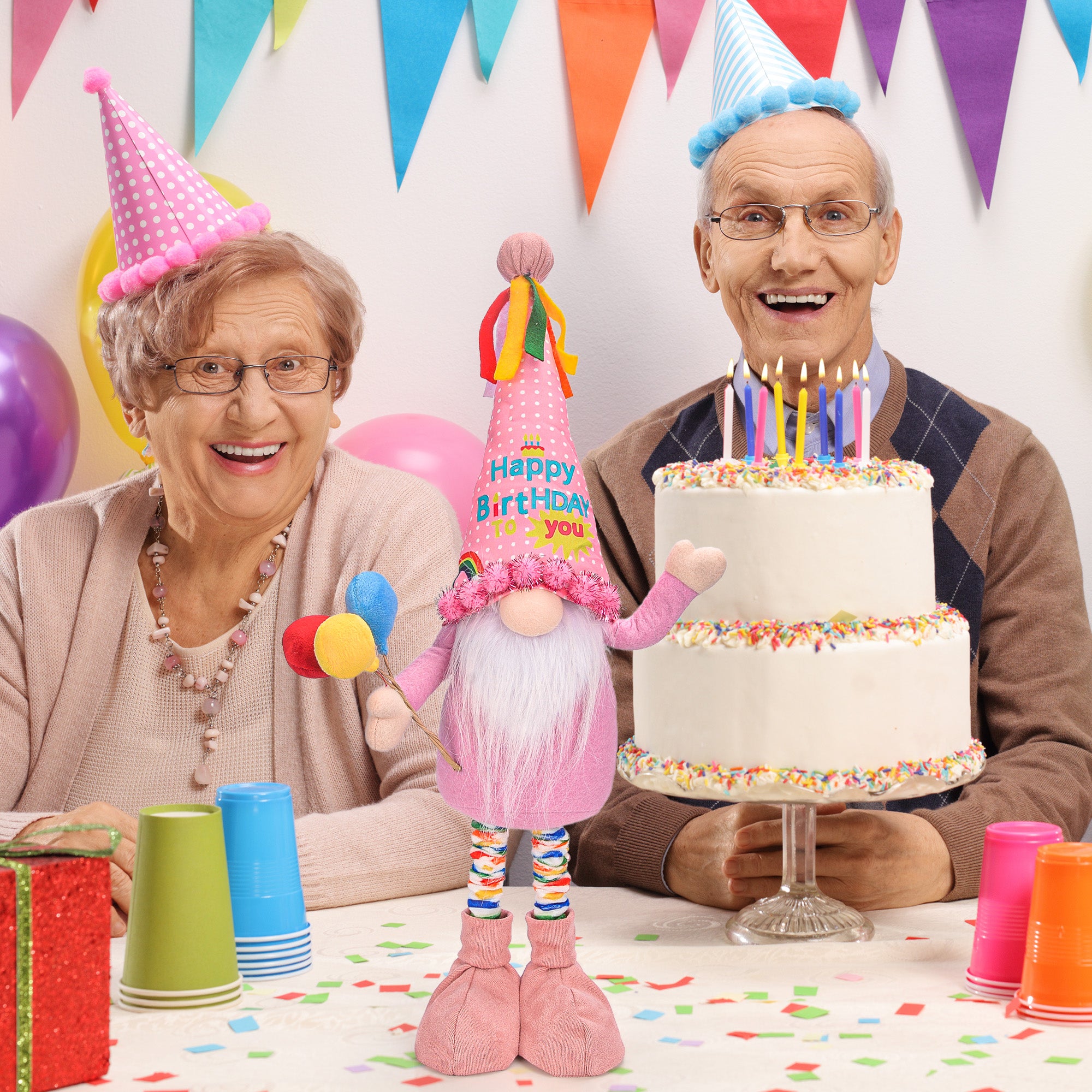 Happy Birthday Lucky Gnome(Pink)
