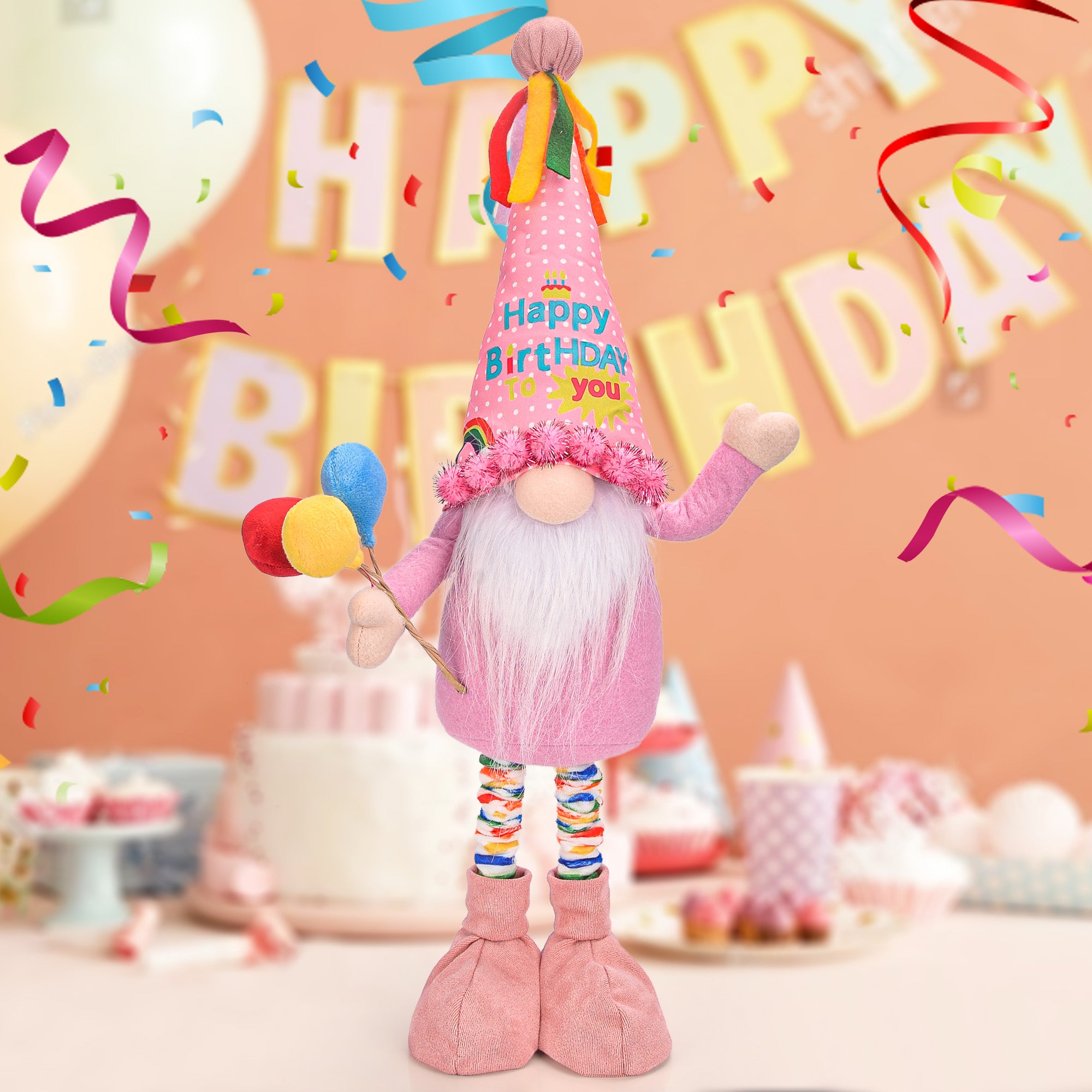 Happy Birthday Lucky Gnome(Pink)