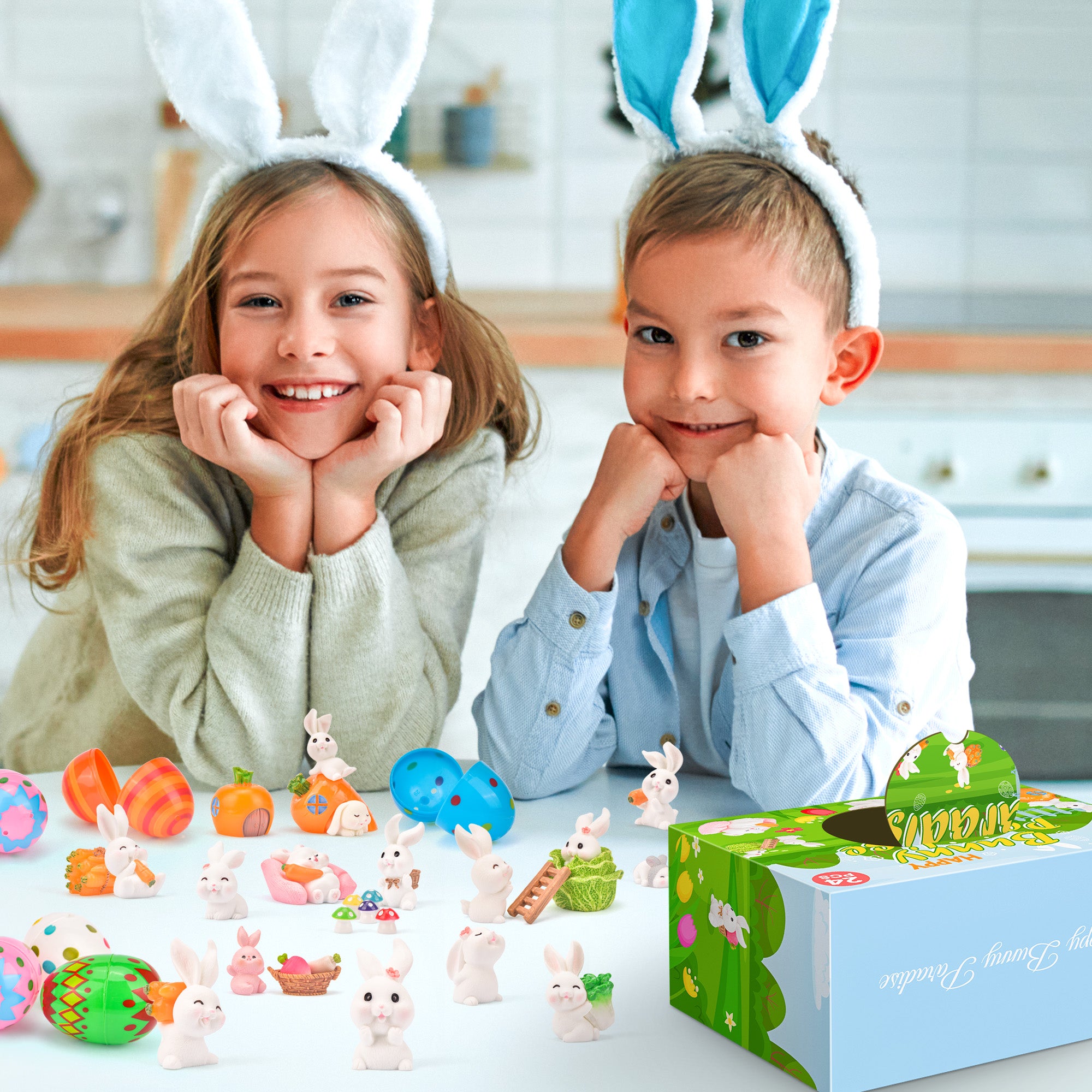 24 Pcs Prefilled Easter Eggs with Bunny