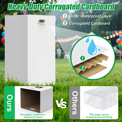 30 Gallon Corrugated Cardboard Disposable Trash Cans for Parties
