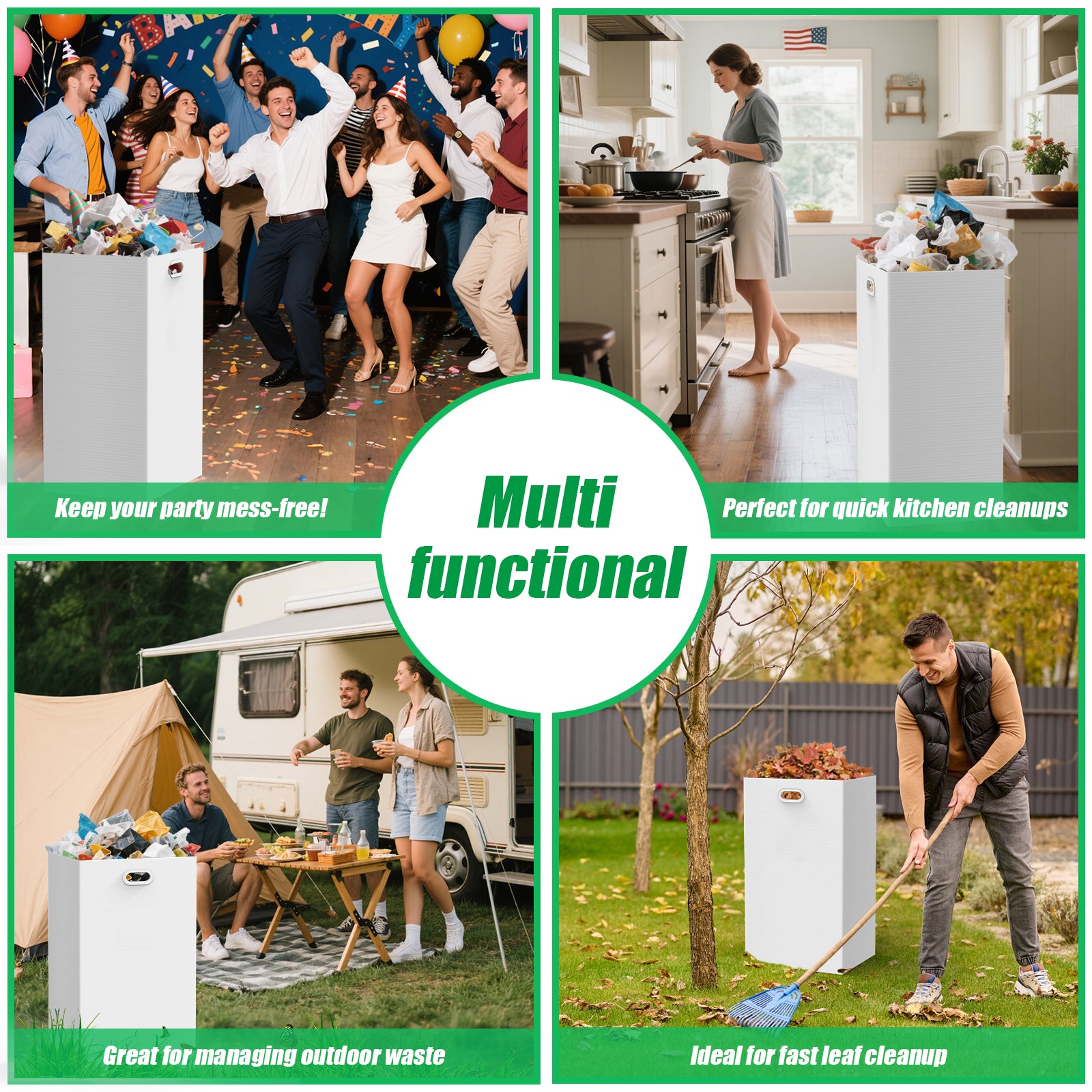 30 Gallon Corrugated Cardboard Disposable Trash Cans for Parties