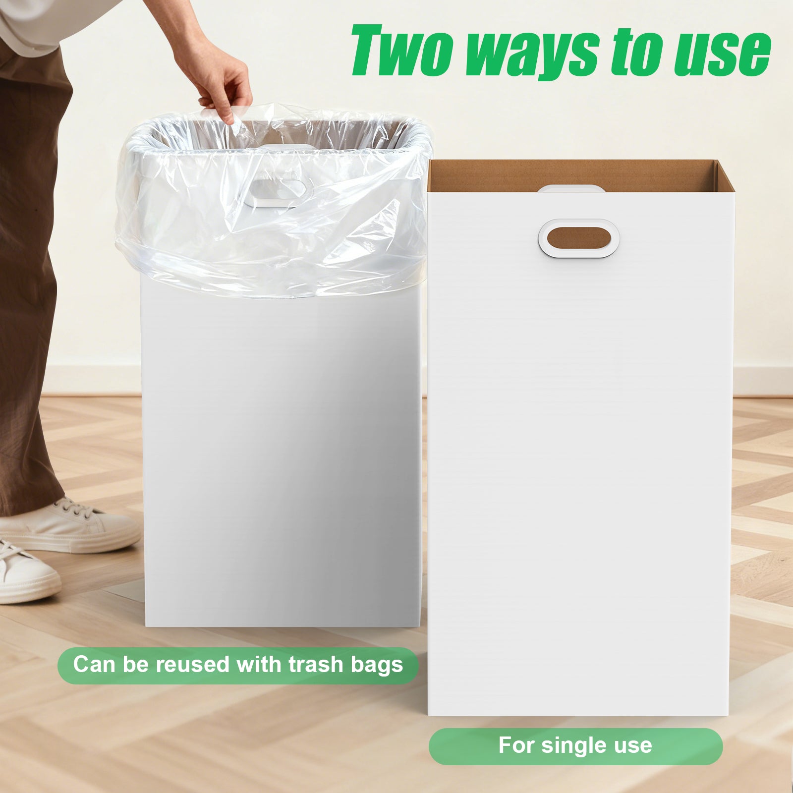 30 Gallon Corrugated Cardboard Disposable Trash Cans for Parties