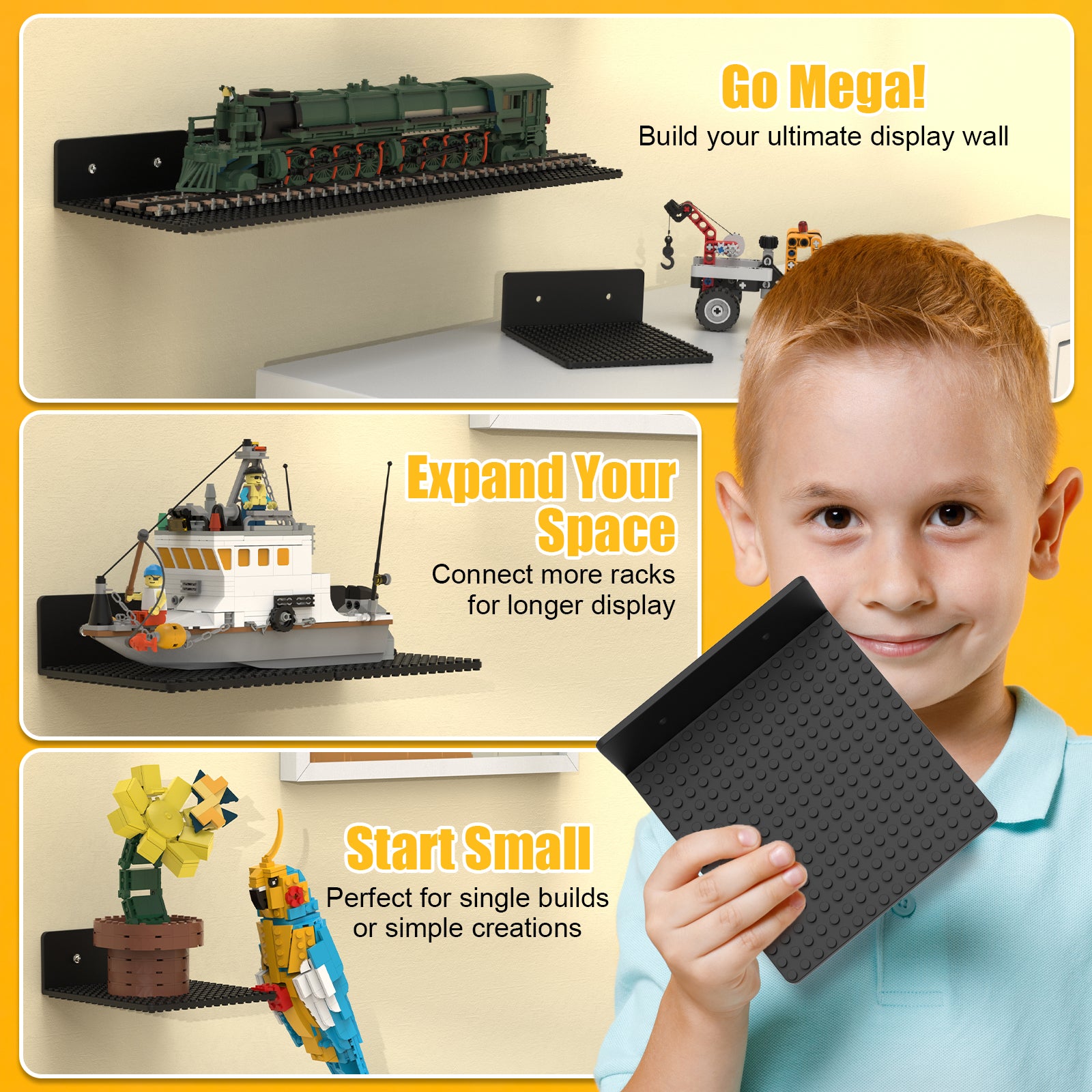 lego shelf display LGD-Black-12pcs