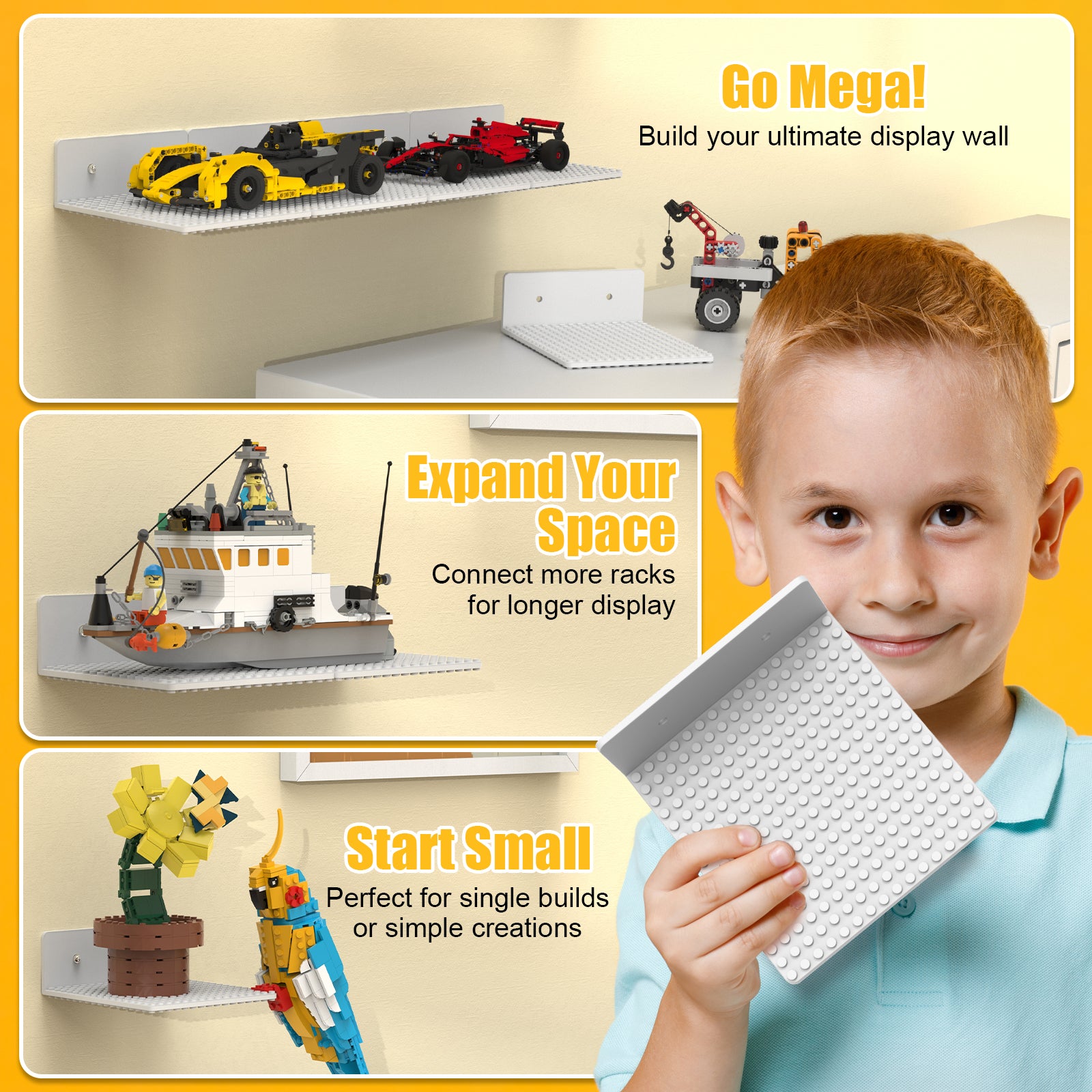 lego shelf display LGD-White-12pcs