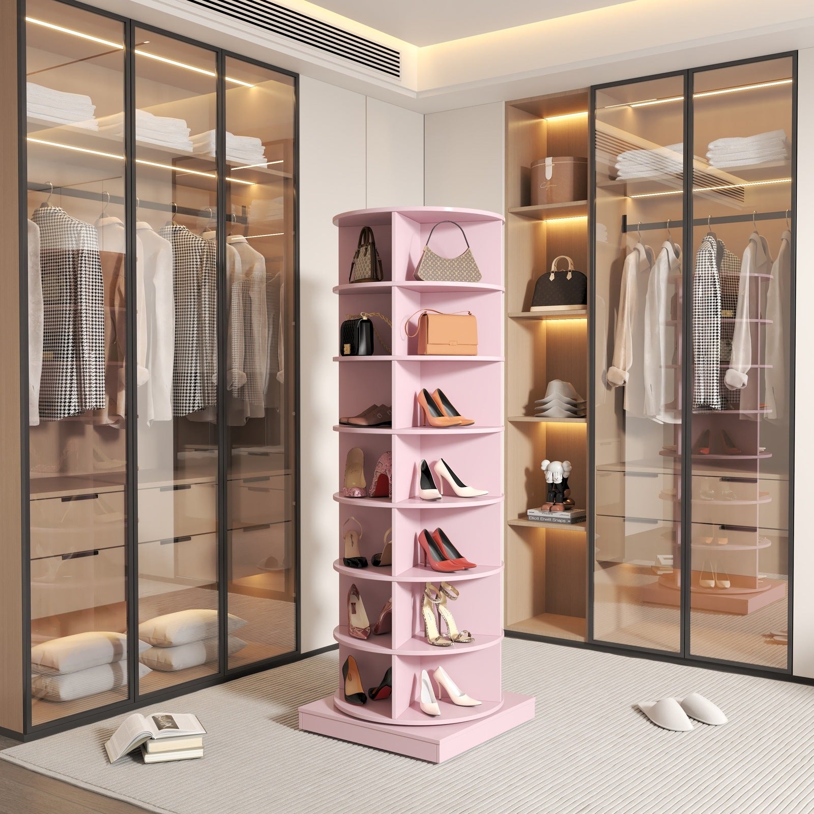 Rotating Shoe Rack Cabinet With 7 Tier