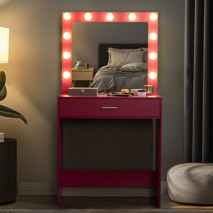 Vanity Desk with Mirror and Lights