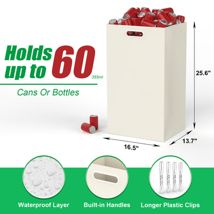 25 Gallon Disposable Trash Cans with Built-in Handles, 4 Pack Extra Large Portable Trash Can, Waterproof Layer Reusable Garbage Can, Recycling Bins, Extra-Thick Recycled Cardboard, Perfect for Parties