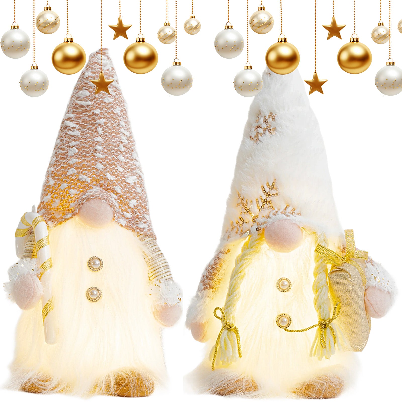 2PCS Christmas Gnomes Gift Plush with Lights