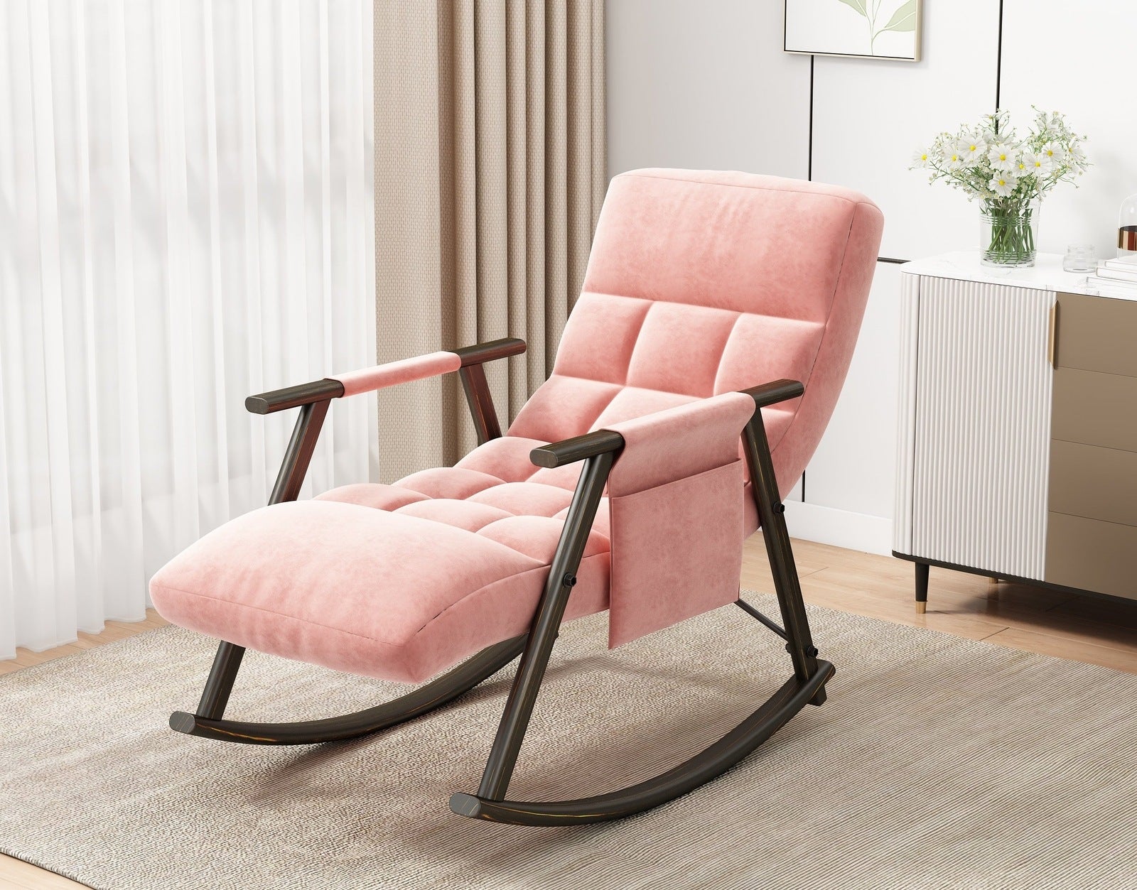 Folding Rocking Chair Upholstered