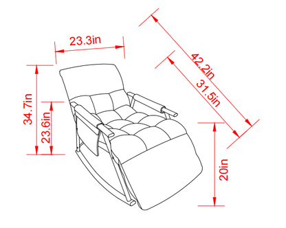 Folding Rocking Chair Upholstered