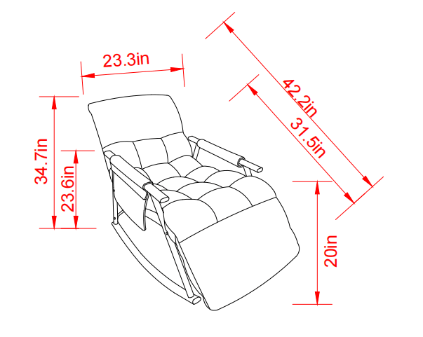 Folding Rocking Chair Upholstered