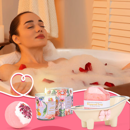 Valentine's Day Gift_Birthday Gift_Premium Spa Set_Enjoy Rose Petal Bath