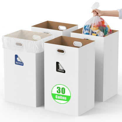 30 Gallon Corrugated Cardboard Disposable Trash Cans for Parties