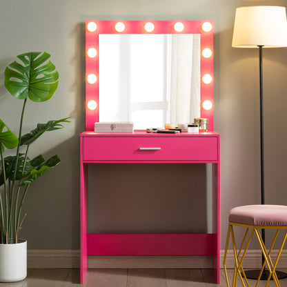 Vanity Desk with Mirror and Lights