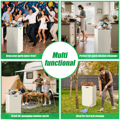 25 Gallon Disposable Trash Cans with Built-in Handles, 4 Pack Extra Large Portable Trash Can, Waterproof Layer Reusable Garbage Can, Recycling Bins, Extra-Thick Recycled Cardboard, Perfect for Parties