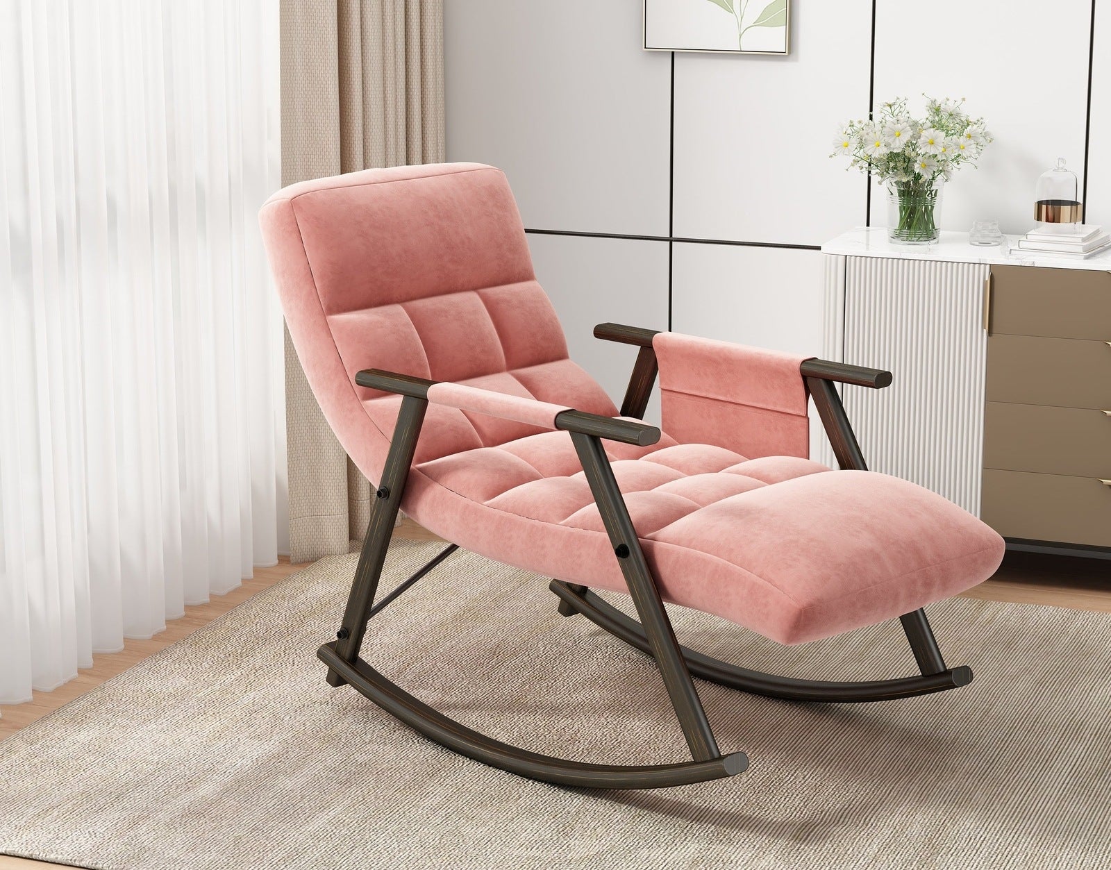 Folding Rocking Chair Upholstered