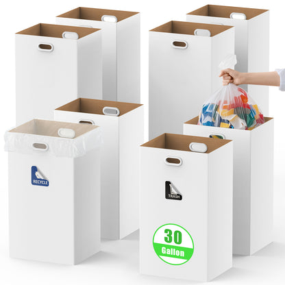 30 Gallon Corrugated Cardboard Disposable Trash Cans for Parties