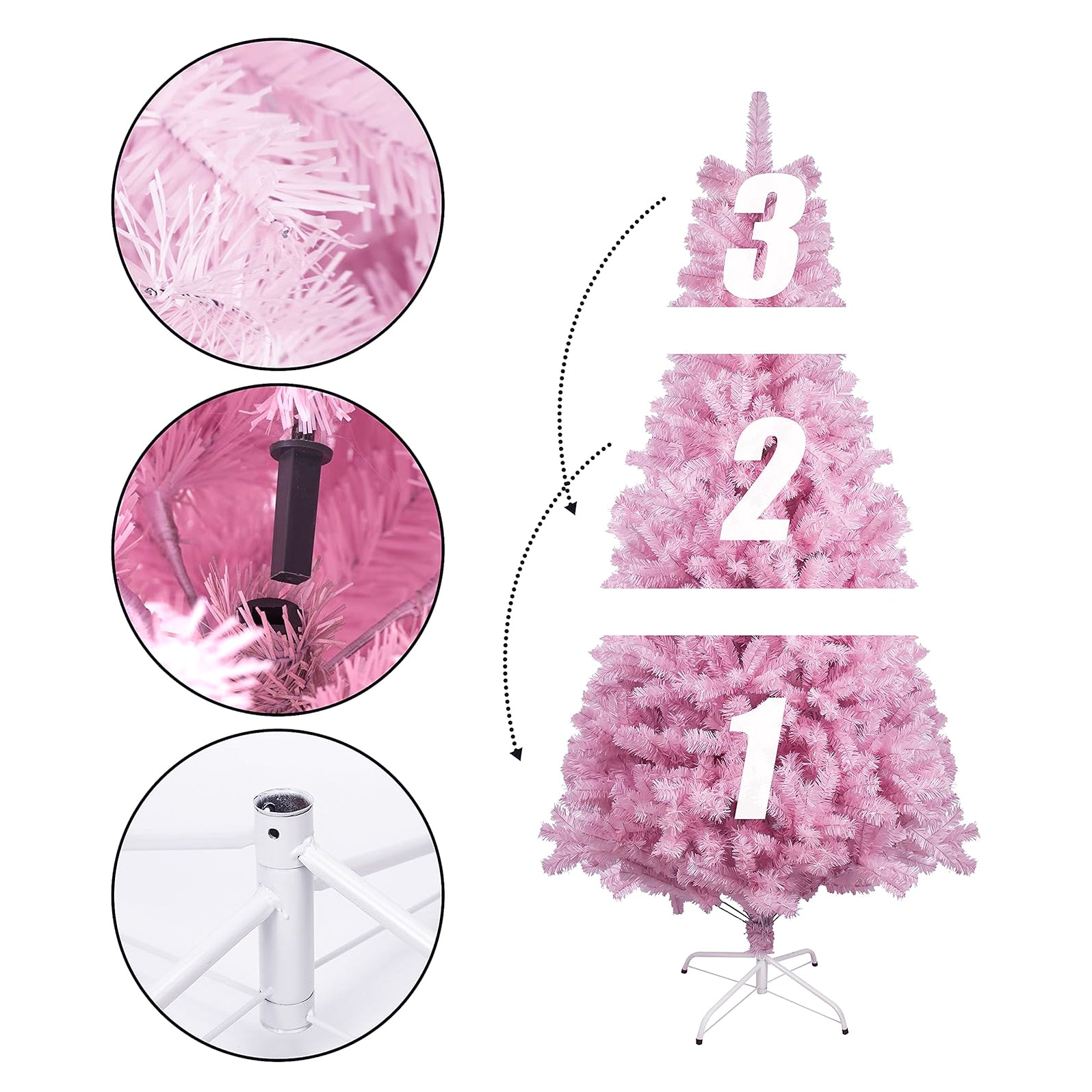 6FT Christmas tree pink