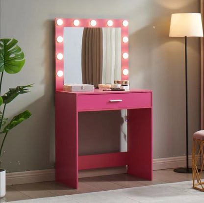 Vanity Desk with Mirror and Lights