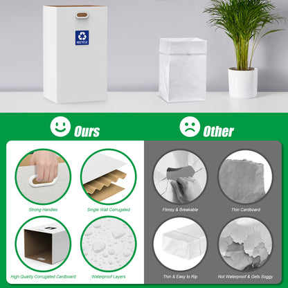 30 Gallon Corrugated Cardboard Disposable Trash Cans 4 Pack