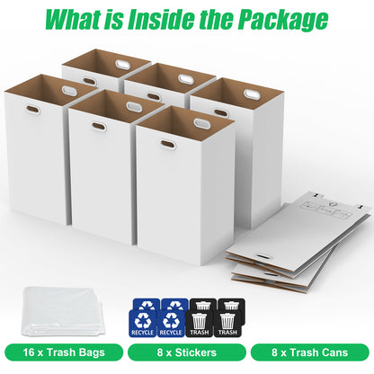 30 Gallon Corrugated Cardboard Disposable Trash Cans