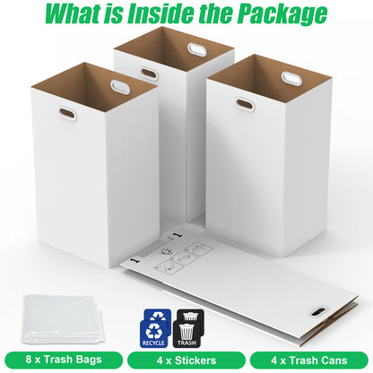 30 Gallon Corrugated Cardboard Disposable Trash Cans