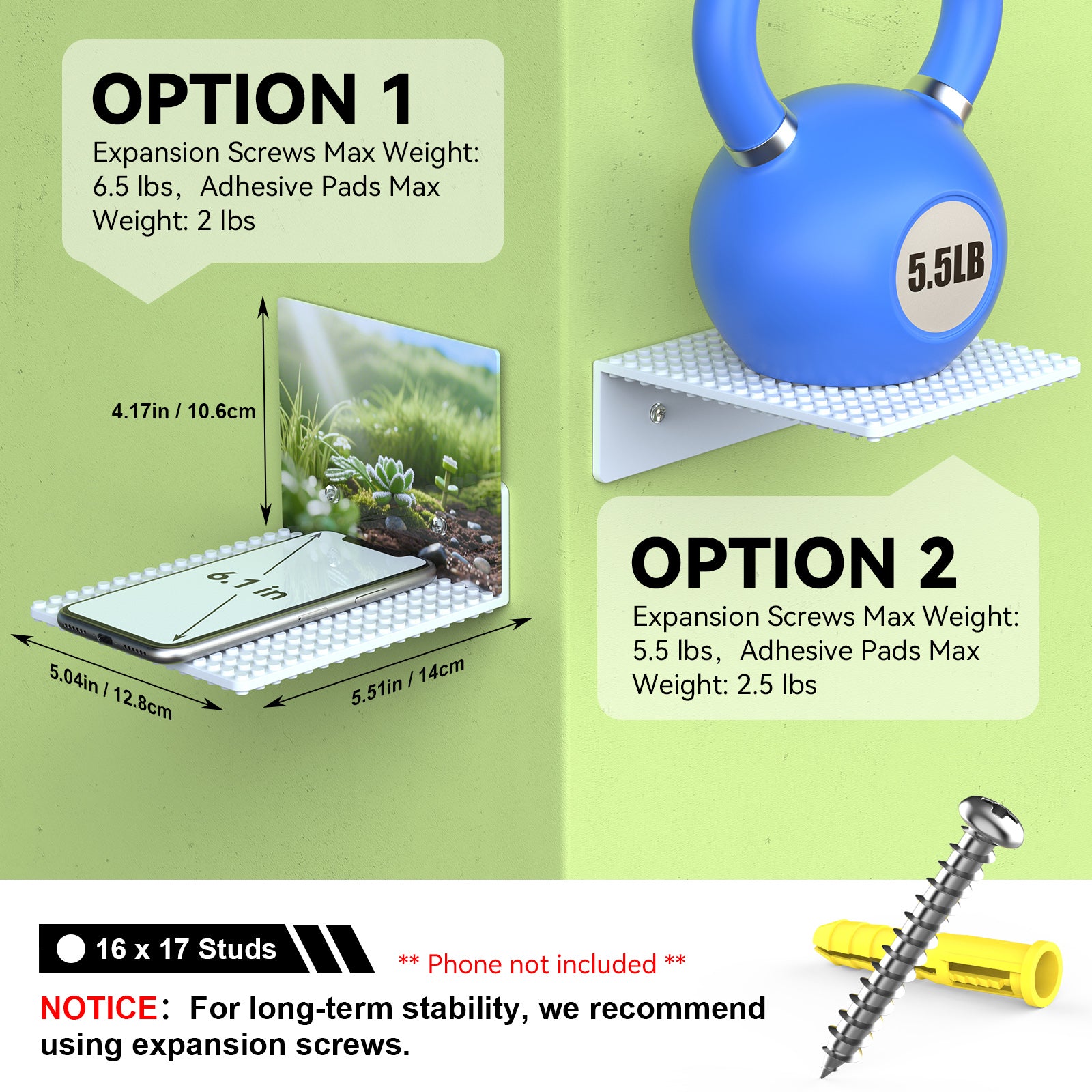 lego shelf display LGD-White-Plants-6pcs