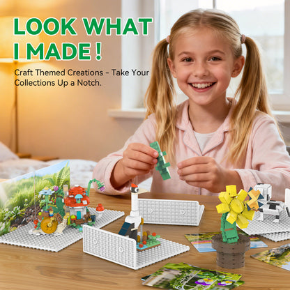 lego shelf display LGD-White-Plants-6pcs