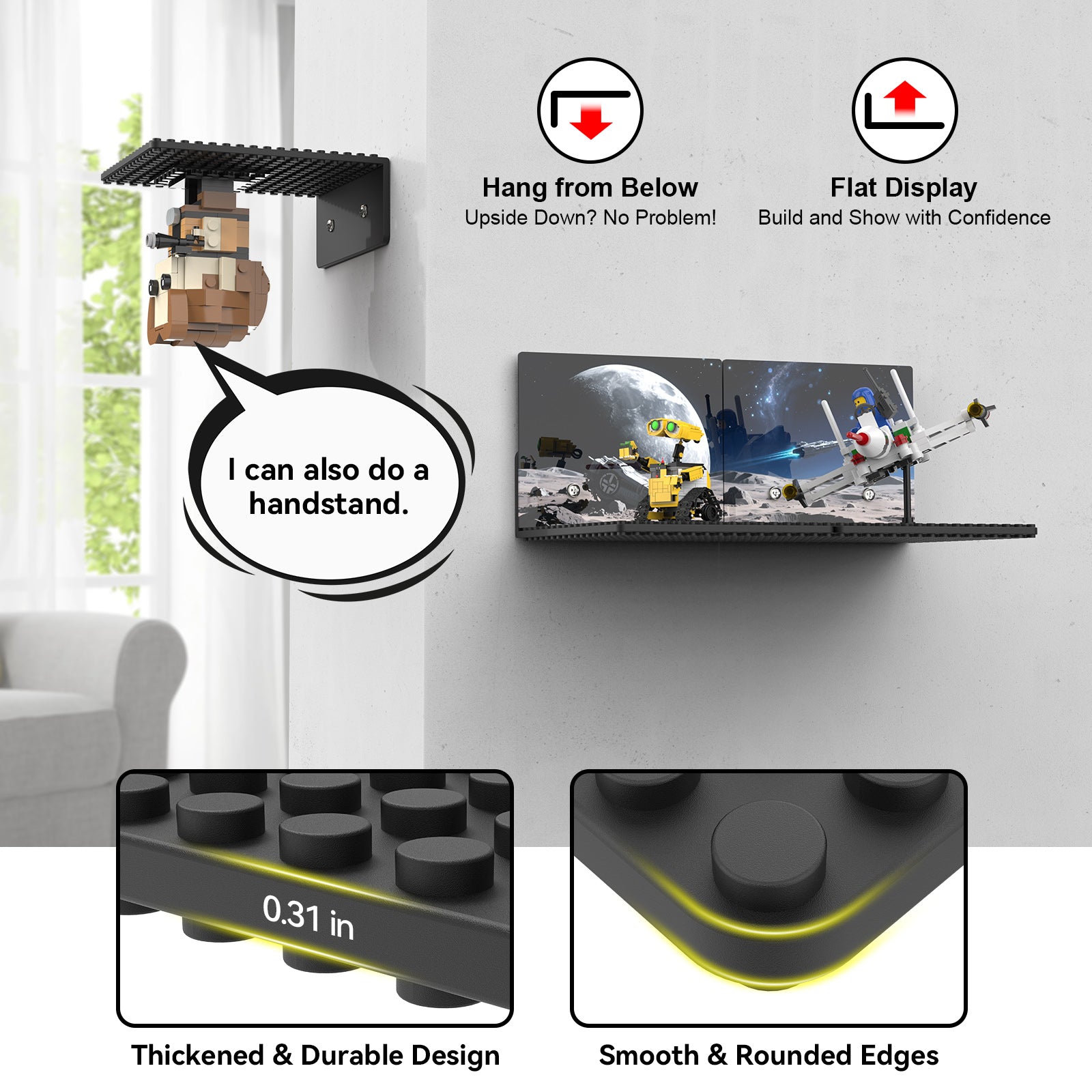 lego shelf display LGD-Black-Space-6pcs