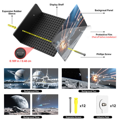 lego shelf display LGD-Black-Space-6pcs