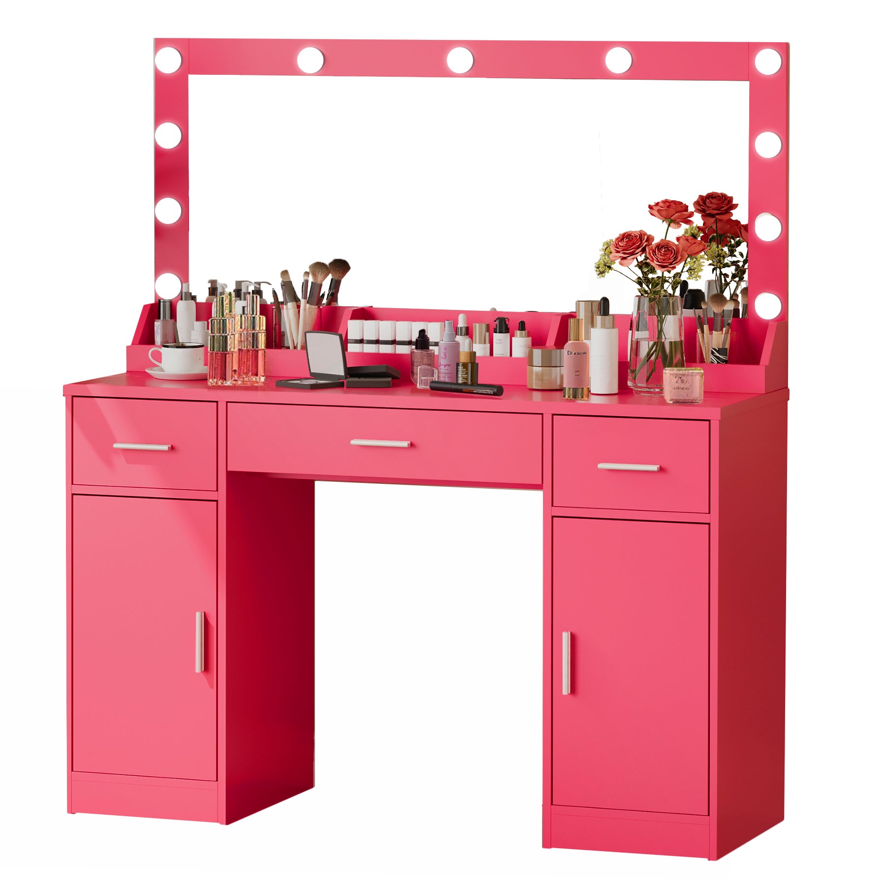 Vanity Desk with Mirror and Lights