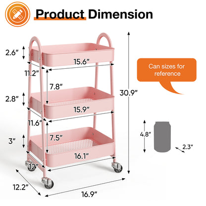 3 Tier Rolling Storage Cart