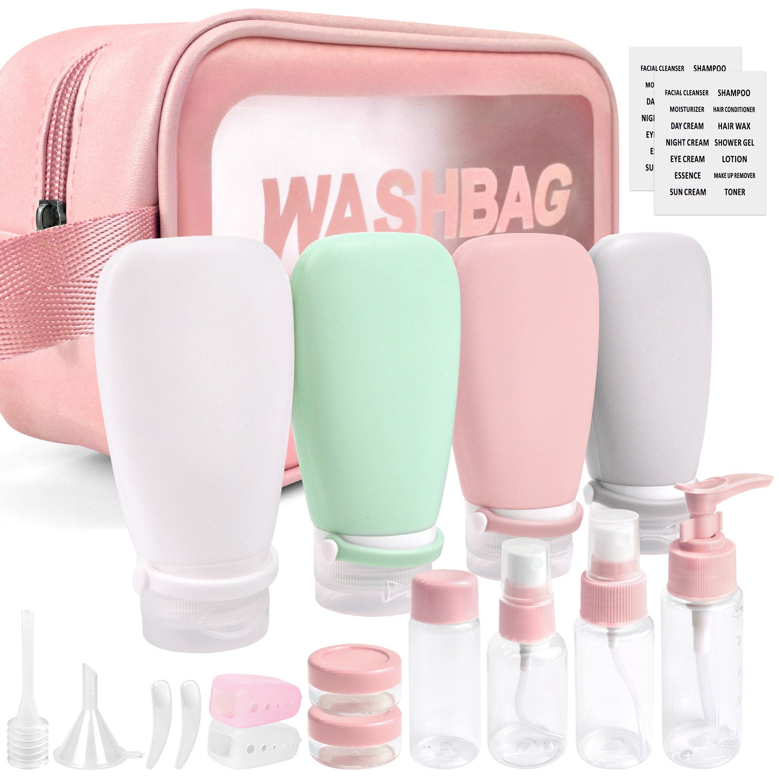 18 Pcs Travel Bottles Set for Toiletries, TSA Approved Blue